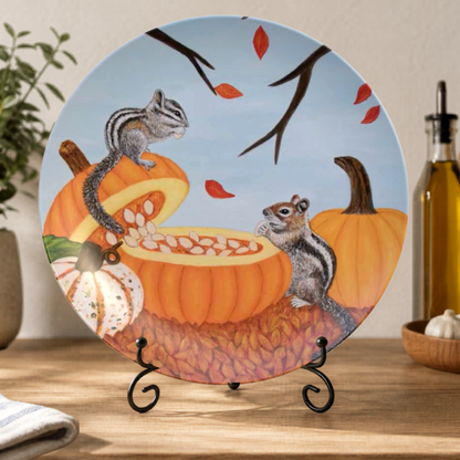 Pumpkin Patch Pals – Dinner Plate, Original Art by Roberta Pacino