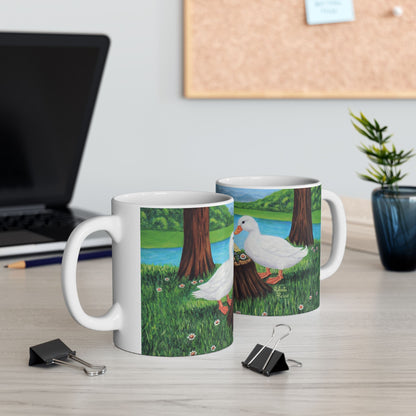 Sunlit Supper – 11 oz Ceramic Mug, Original Art by Roberta Pacino