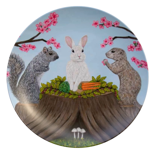 Garden Gathering – Dinner Plate, Original Art by Roberta Pacino