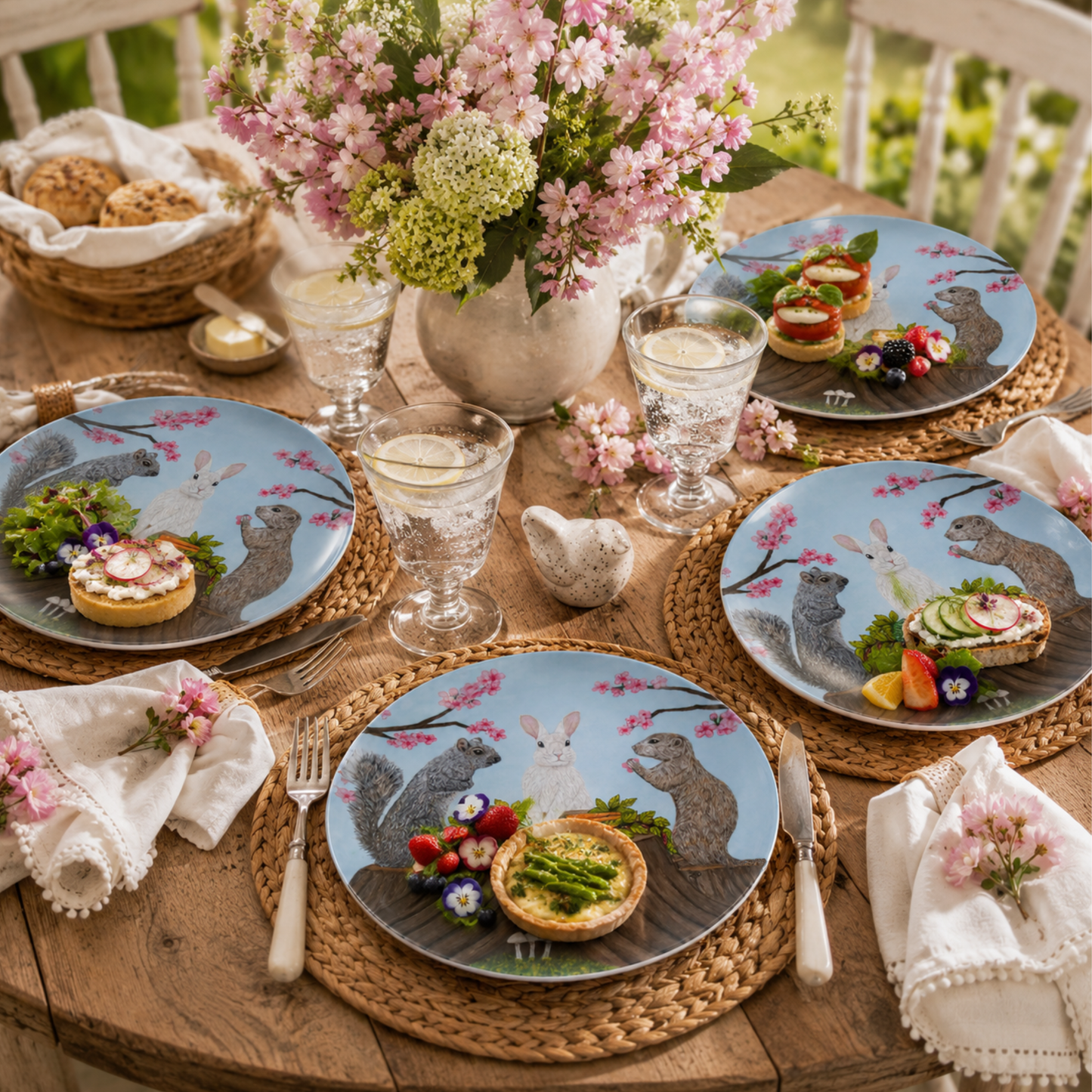 Garden Gathering – Dinner Plate, Original Art by Roberta Pacino