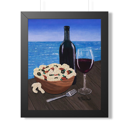 Al Fresco at the Pier – 16x20 Framed Print, Coastal Wall Art by Roberta Pacino