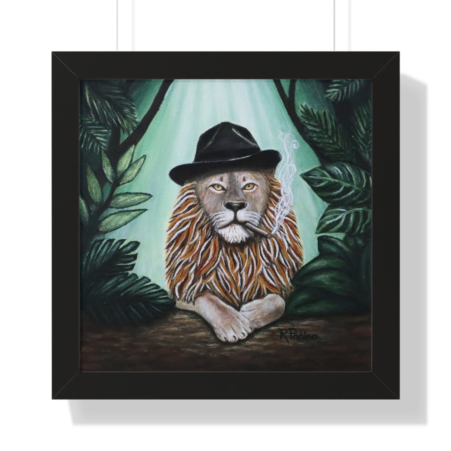 Lion Mobster Noir Framed Print – Don Leone by Roberta Pacino