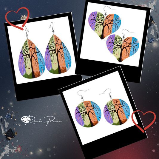 Tree of Life – Four Seasons Lightweight Art Earrings – by Roberta Pacino