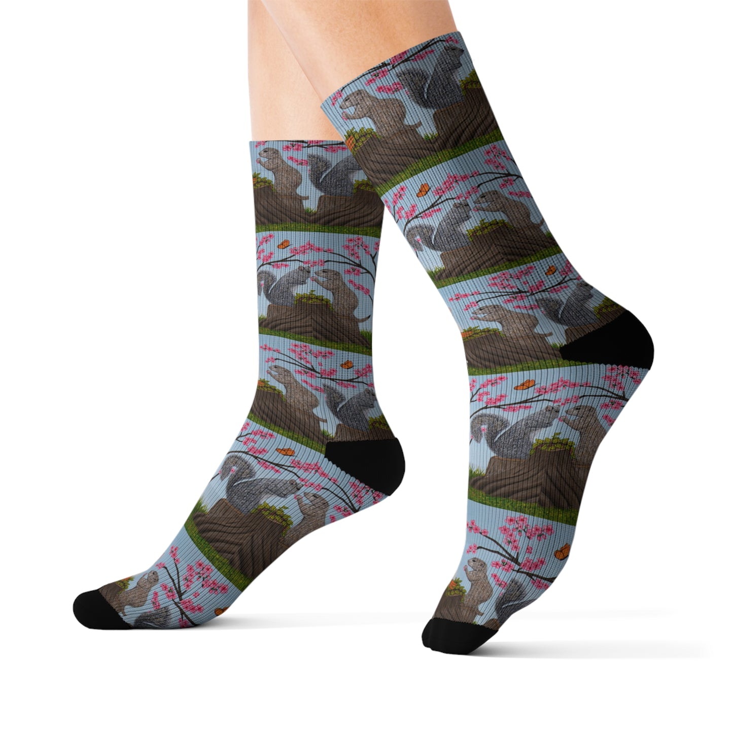 Garden Gathering Socks – Woodland Animal Art by Roberta Pacino