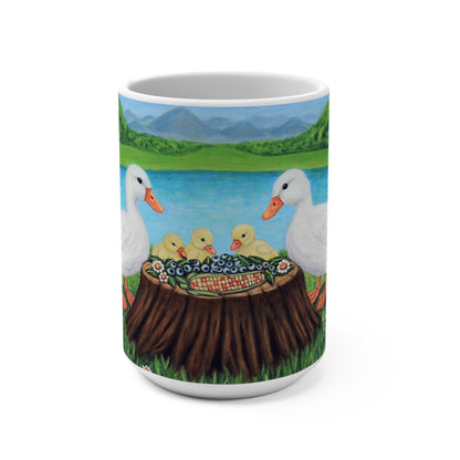 Sunlit Supper – 15 oz Ceramic Mug, Original Art by Roberta Pacino