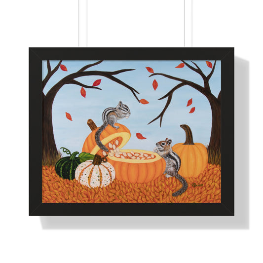 Autumn Woodland Framed Print – Pumpkin Patch Pals by Roberta Pacino