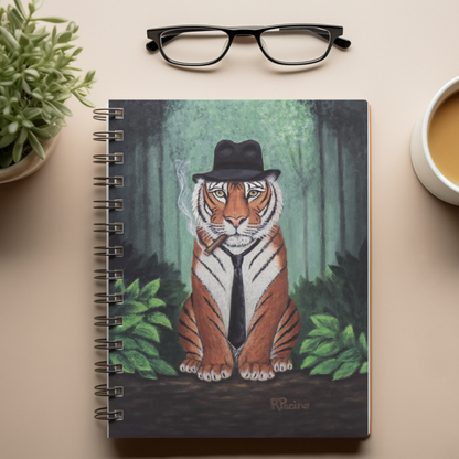 Whimsical Animal Spiral Notebook – Vito Stripes by Roberta Pacino