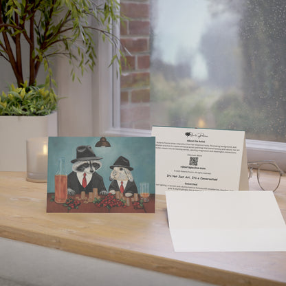 Whimsical Animal Greeting Card – 7x5 with Envelope, Sweet Deal by Roberta Pacino