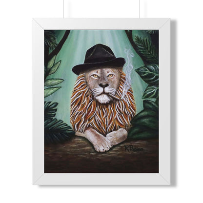 Lion Mobster Noir Framed Print – Smalls Leone by Roberta Pacino