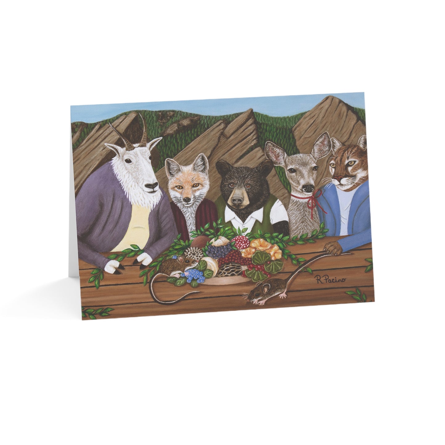 Mountain Meal – 7x5 Greeting Card, Single or 10-Pack, Original Art by Roberta Pacino