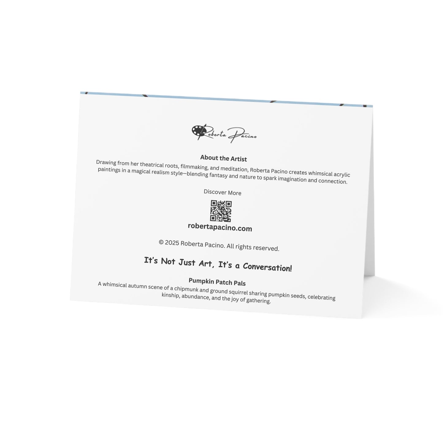 Autumn Greeting Cards – 7x5 One-Side Coated, Set of 1 or 10, Pumpkin Patch Pals by Roberta Pacino, Original Art