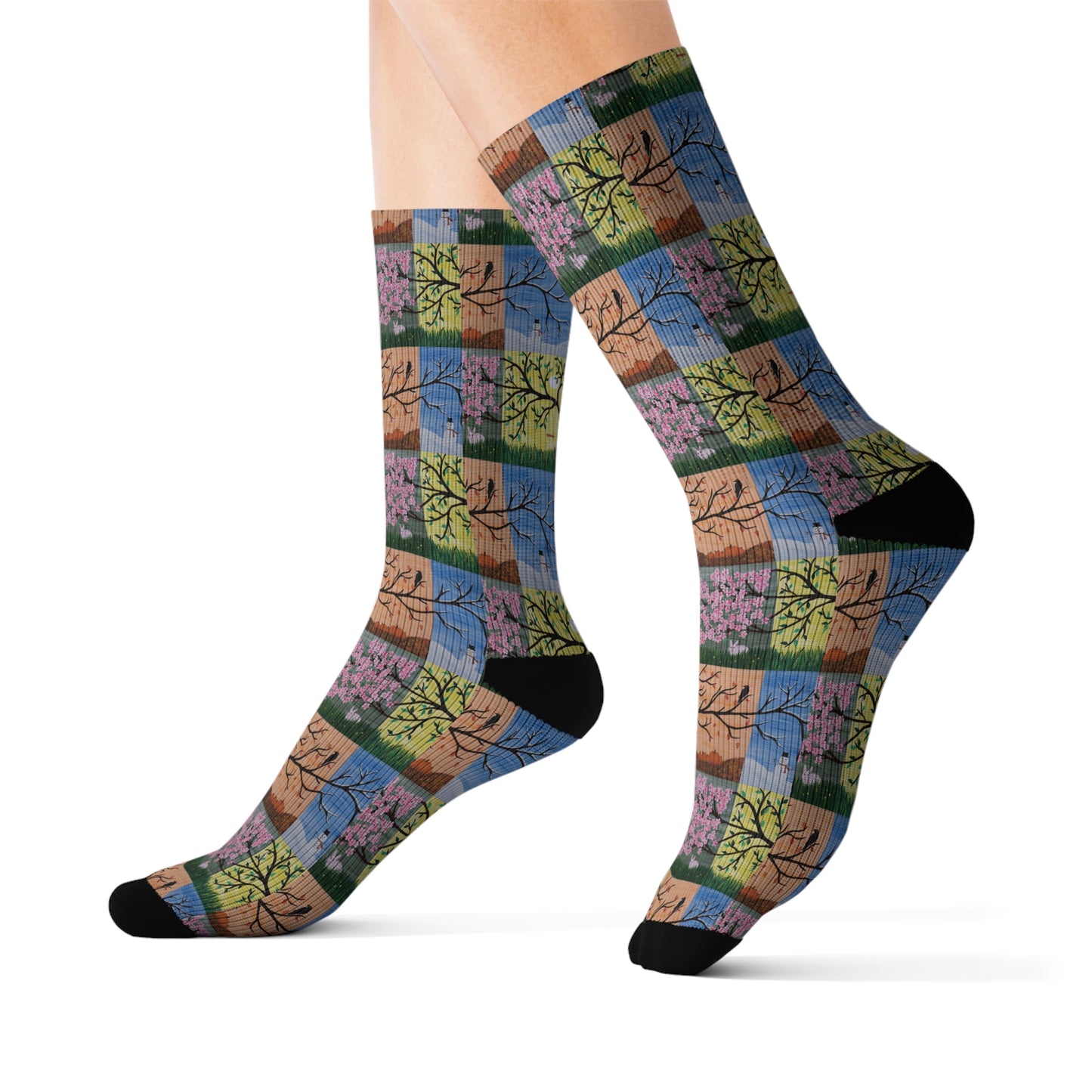 Seasons of Life Socks – Vibrant Seasonal Art by Roberta Pacino