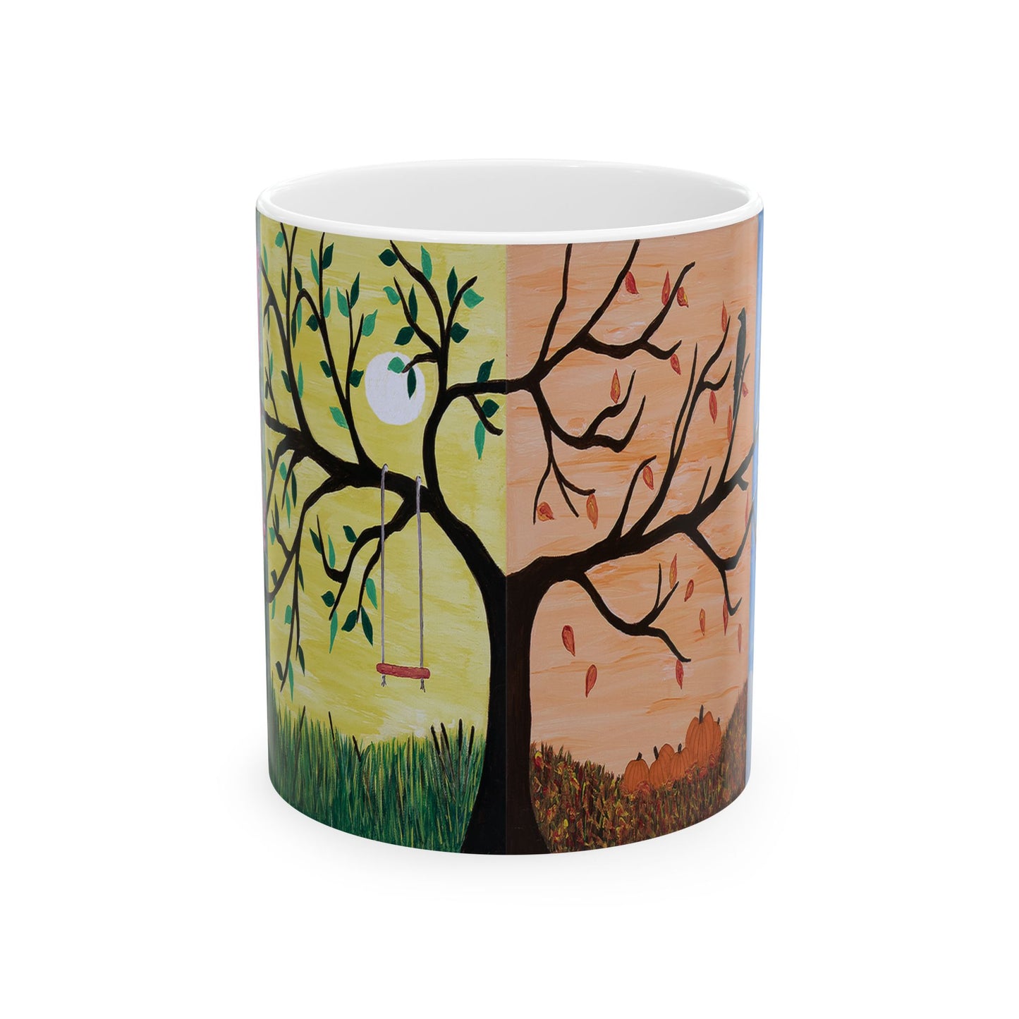 Four Seasons Tree of Life Coffee Mug – 11oz Fantasy Nature Art Cup by Roberta Pacino