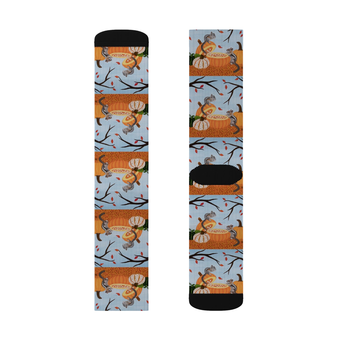 Pumpkin Patch Pals Socks – Cozy Autumn Woodland Art by Roberta Pacino