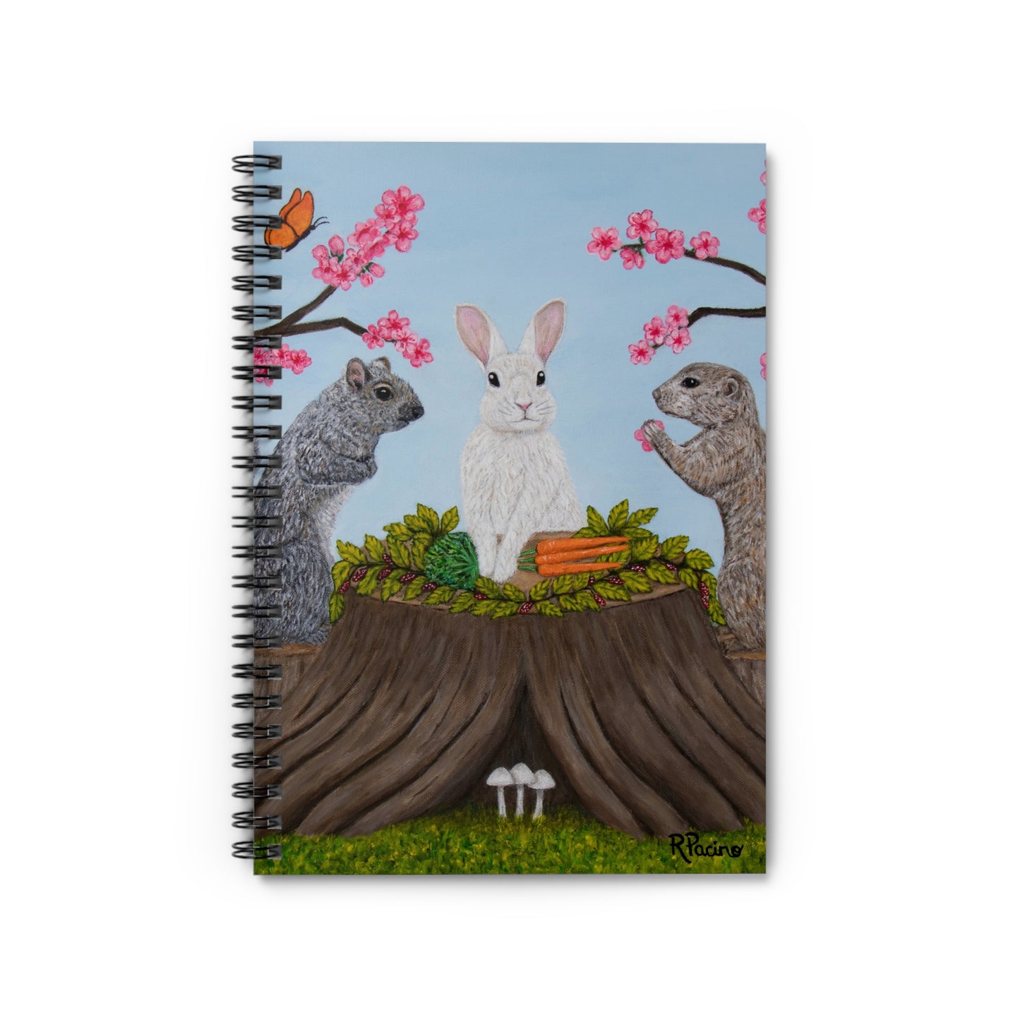 Whimsical Animal Spiral Notebook – Garden Gathering by Roberta Pacino