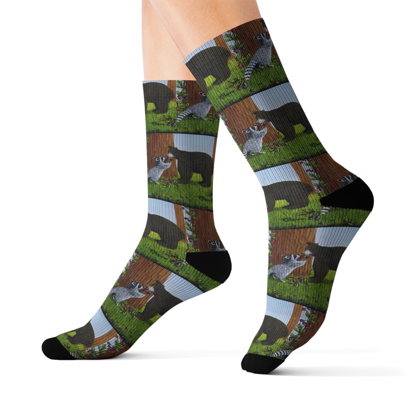 Forest Friends Socks – Cozy Woodland Animal Art by Roberta Pacino