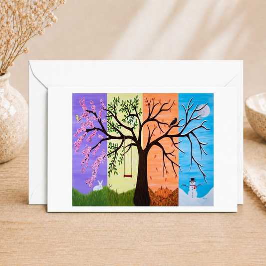 Tree of Life fine art greeting card from an original four seasons acrylic painting by Roberta Pacino