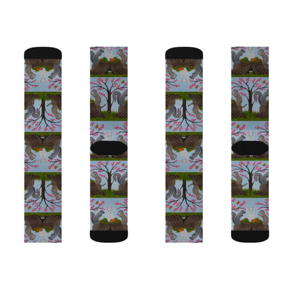 Garden Gathering – Unisex Socks, 3 Sizes, Original Art by Roberta Pacino