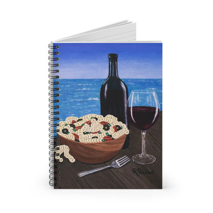 Coastal Art Spiral Notebook – Al Fresco at the Pier by Roberta Pacino