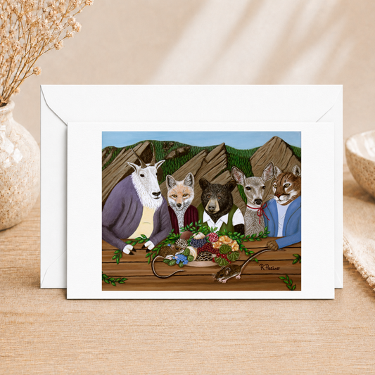 Mountain Meal fine art greeting card from an original wildlife painting by Roberta Pacino