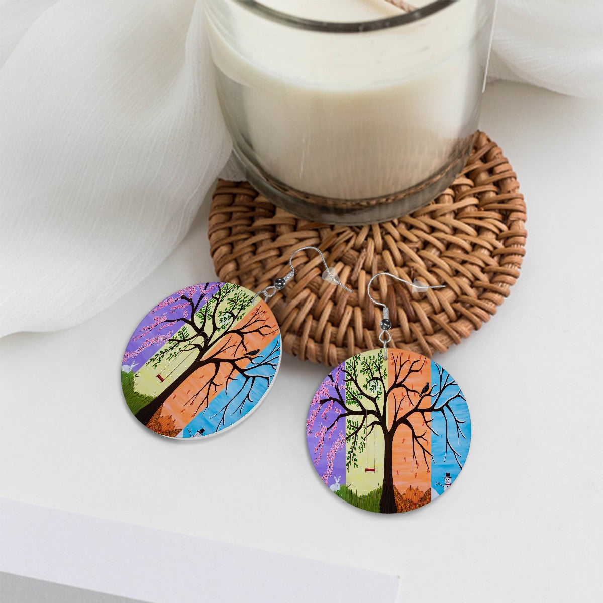 Tree of Life – Four Seasons Lightweight Art Earrings – by Roberta Pacino