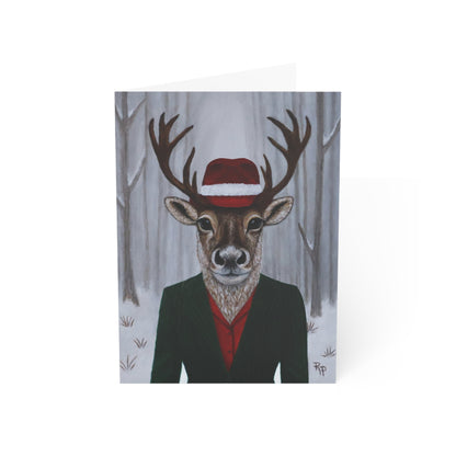 Roxy Reindeer’s Winter Crown – 5×7 Holiday Greeting Card, Blank Inside, Original Art by Roberta Pacino