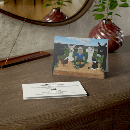 Banquet at Jenny’s Farm – 7x5 Greeting Card, Single or 10-Pack, Original Art by Roberta Pacino