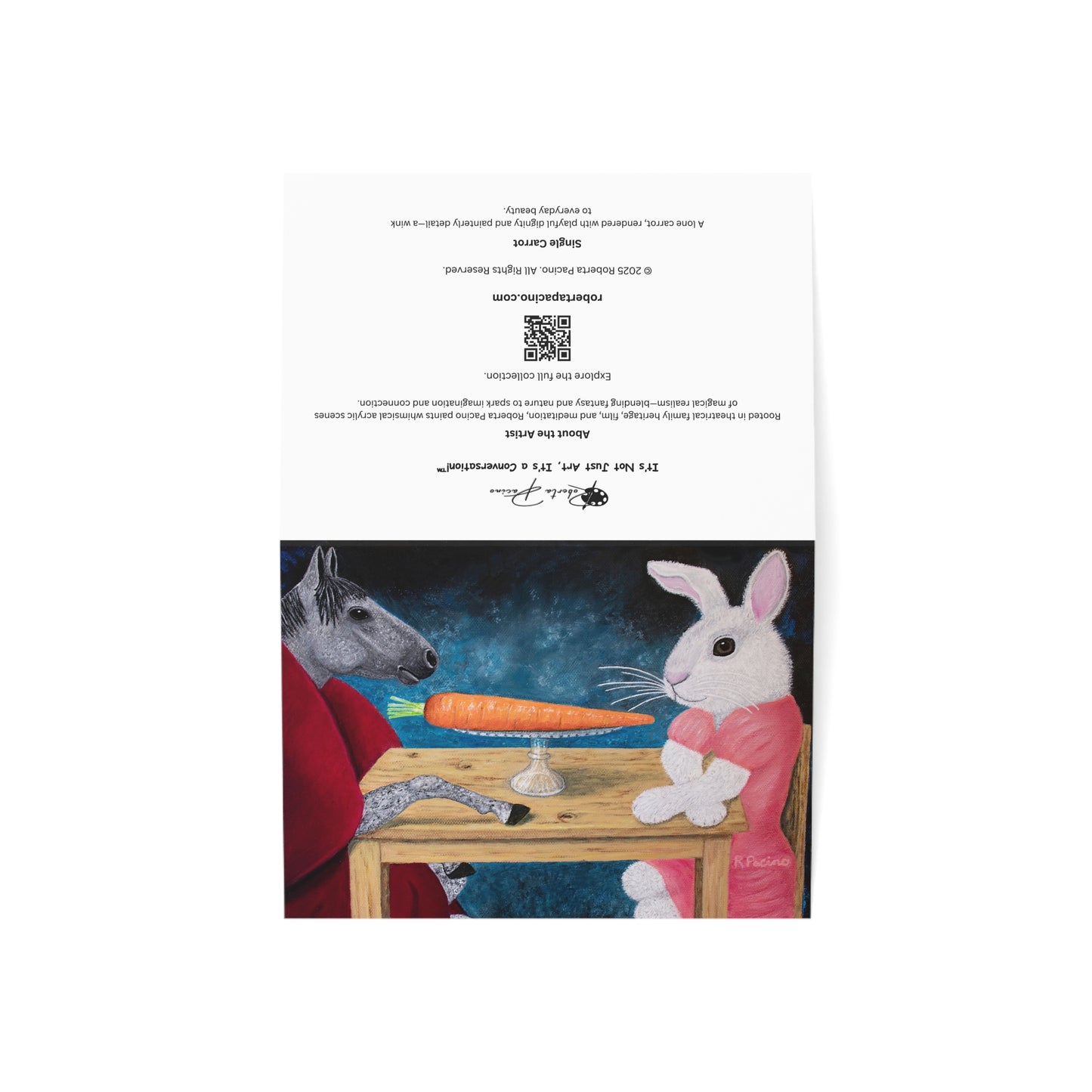 Single Carrot – 7x5 Greeting Card, Single or 10-Pack, Original Art by Roberta Pacino