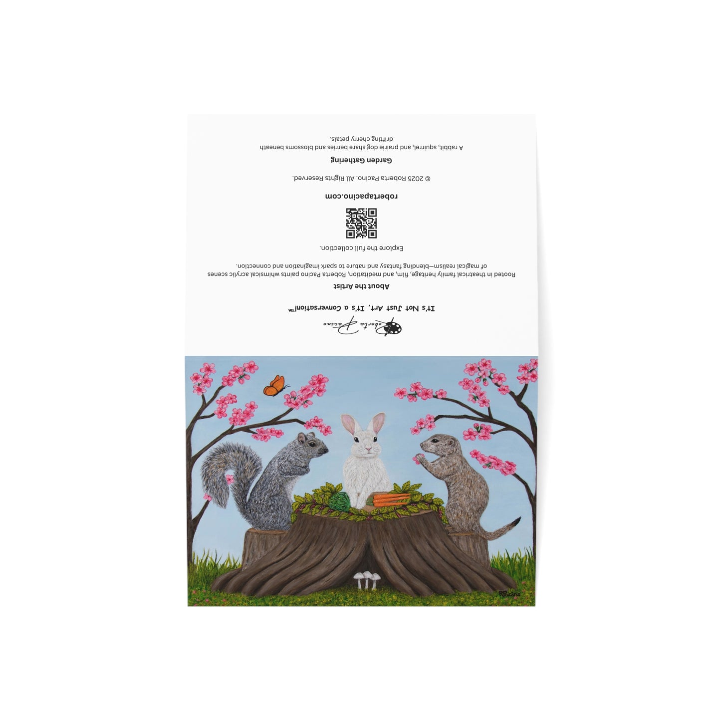 Garden Gathering – 7x5 Greeting Card, Single or 10-Pack, Original Art by Roberta Pacino