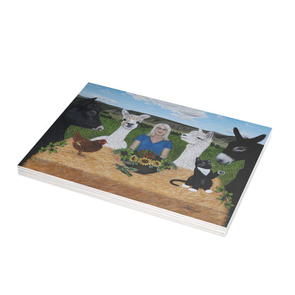 Banquet at Jenny’s Farm – 7x5 Greeting Card, Single or 10-Pack, Original Art by Roberta Pacino