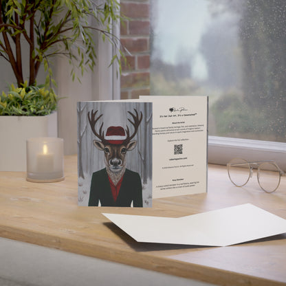 Roxy Reindeer’s Winter Crown – 5×7 Holiday Greeting Card, Blank Inside, Original Art by Roberta Pacino