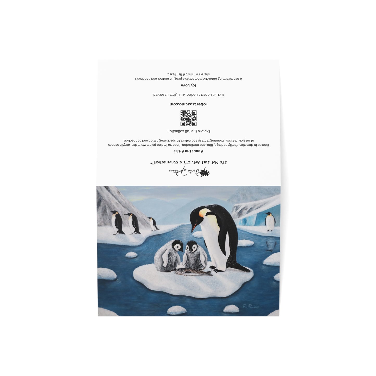 Icy Love – 7x5 Greeting Card, Single or 10-Pack, Original Art by Roberta Pacino