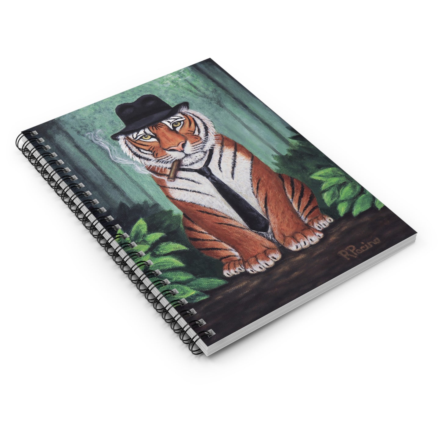 Whimsical Animal Spiral Notebook – Vito Stripes by Roberta Pacino