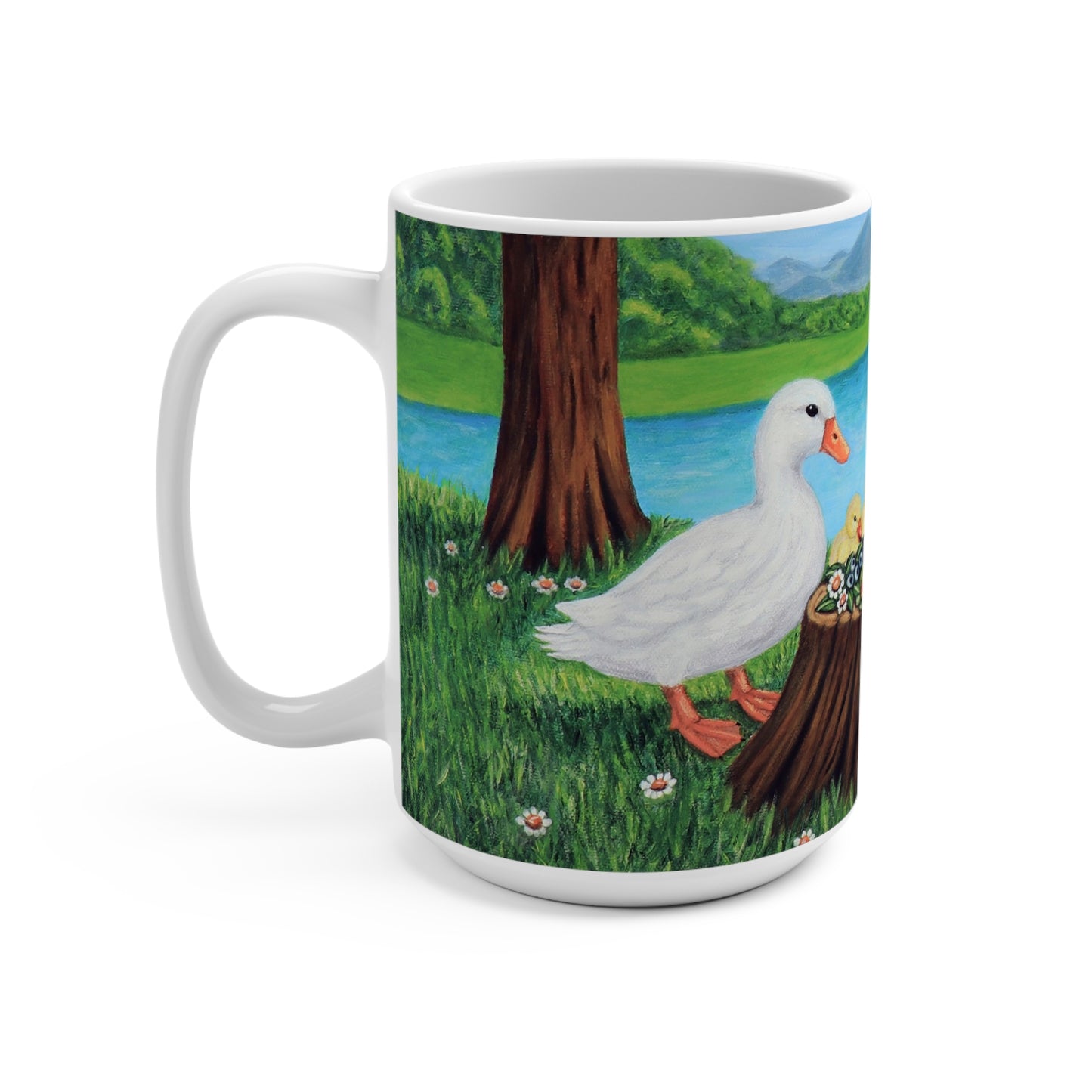Sunlit Supper – 15 oz Ceramic Mug, Original Art by Roberta Pacino