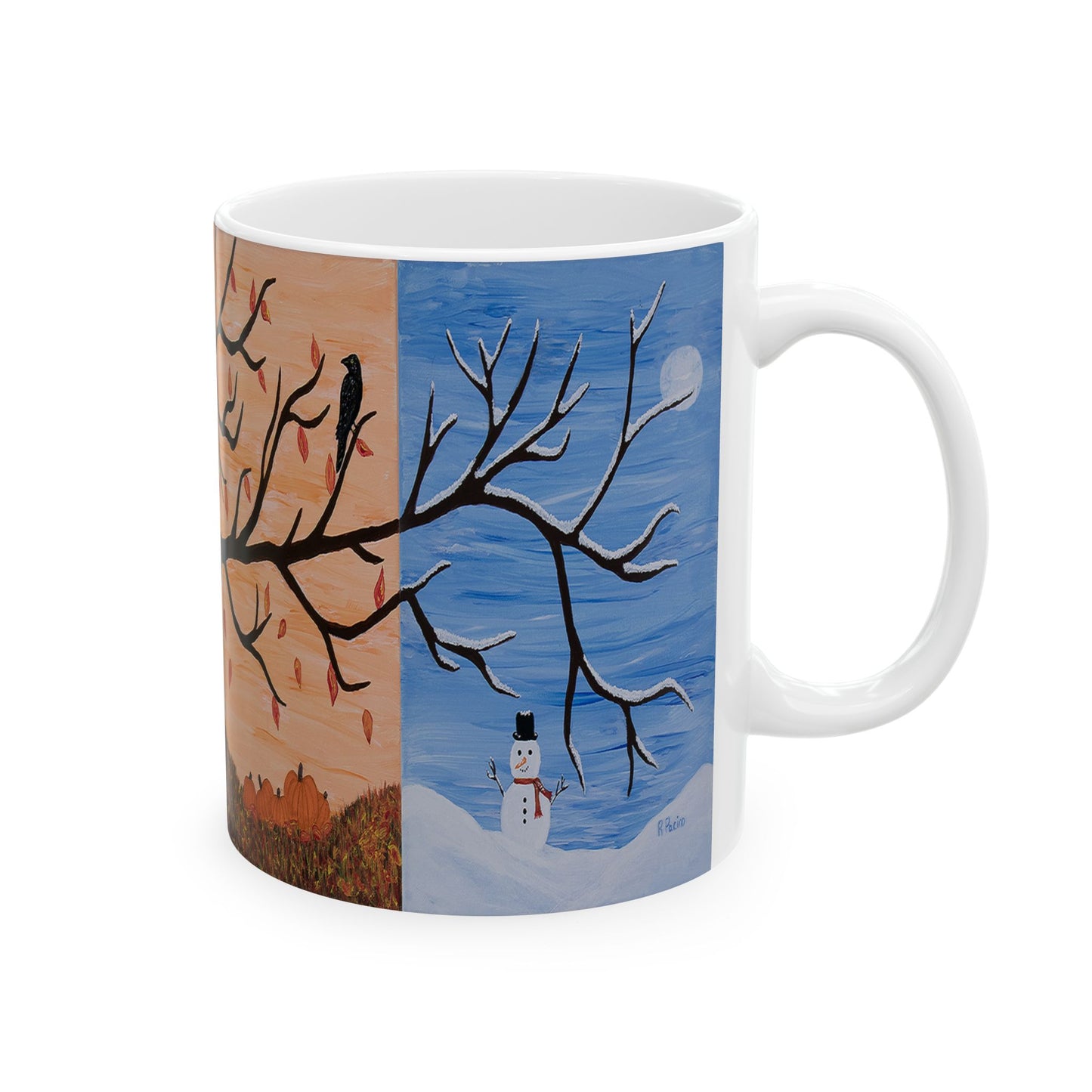 Four Seasons Tree of Life Coffee Mug – 11oz Fantasy Nature Art Cup by Roberta Pacino