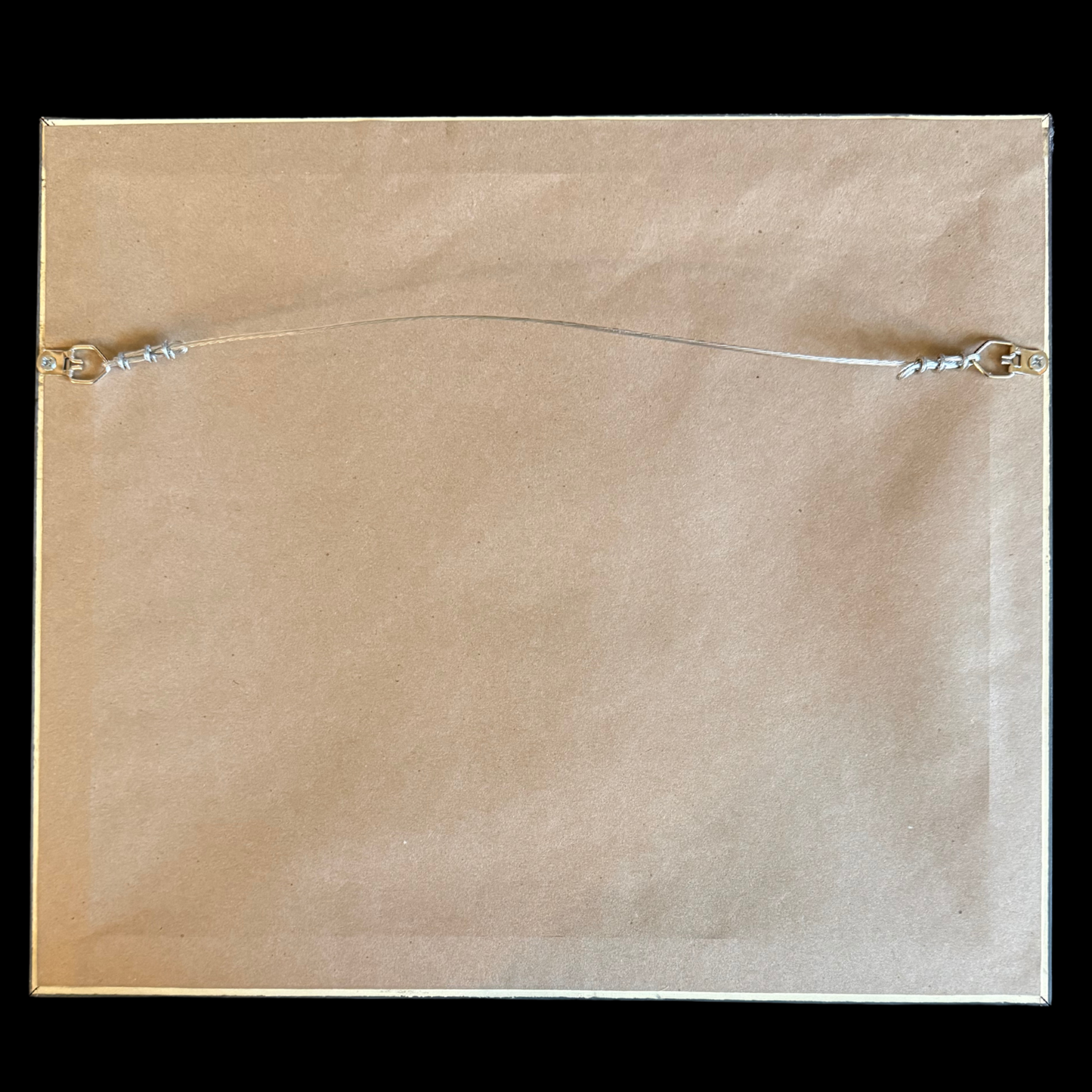 Finished kraft paper backing and hanging wire on Roberta Pacino framed print