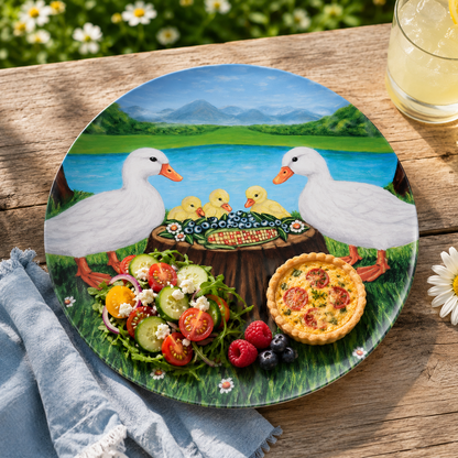 Sunlit Supper – Dinner Plate, Original Art by Roberta Pacino