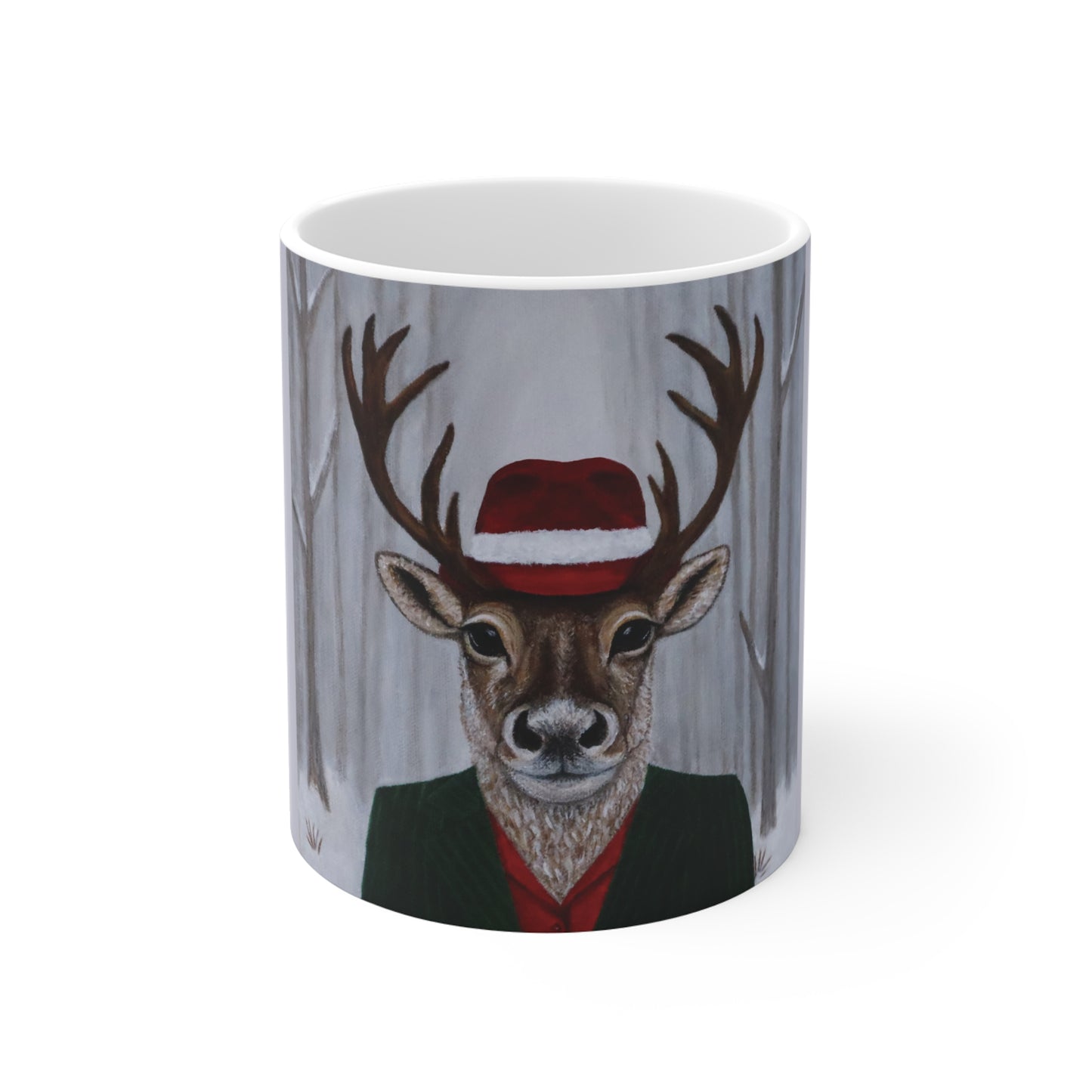 Roxy Reindeer 11 oz holiday art mug by Roberta Pacino
