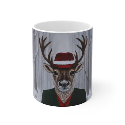 Roxy Reindeer 11 oz holiday art mug by Roberta Pacino