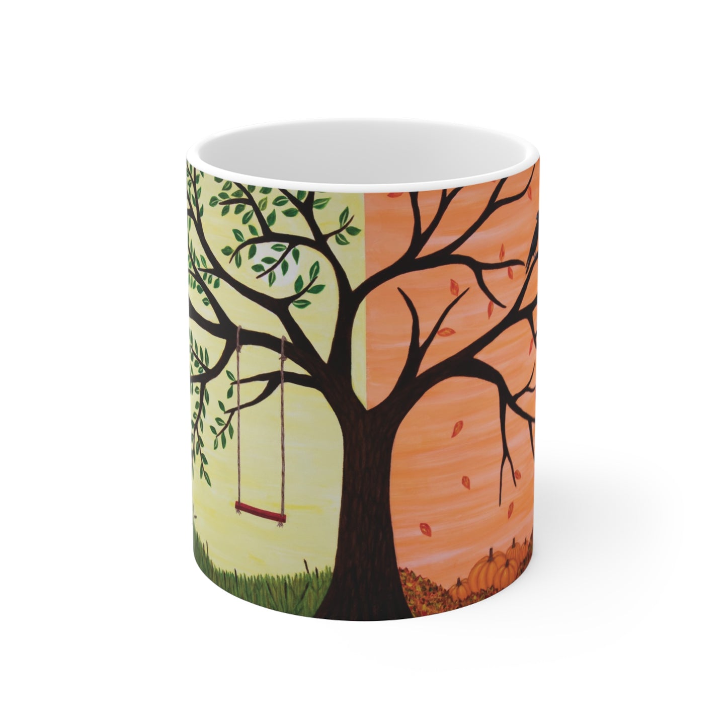 Tree of Life 11 oz art mug featuring four seasons painting by Roberta Pacino