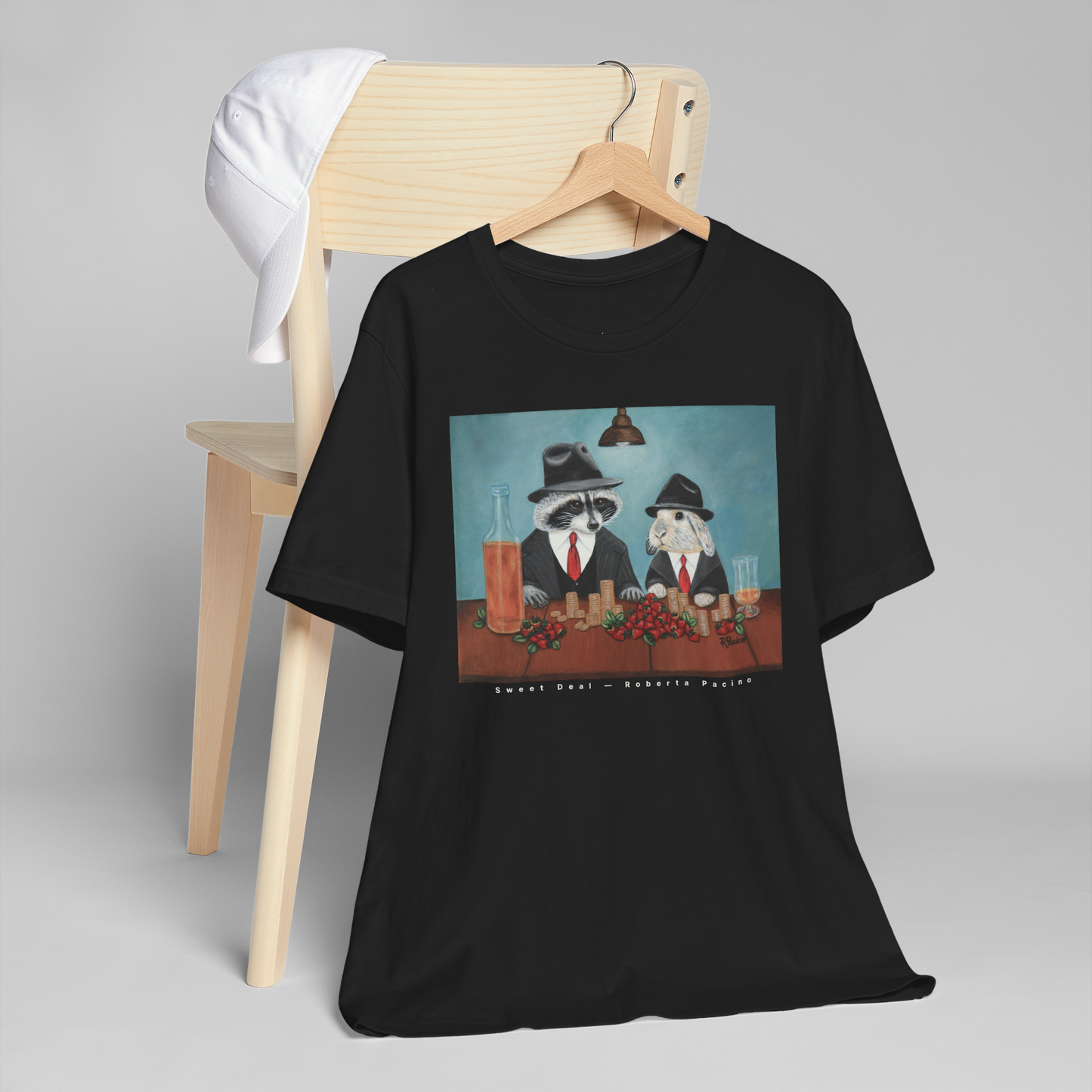 Sweet Deal – Unisex Cotton T-Shirt, Black, Original Art by Roberta Pacino