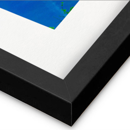 Black wood frame and white mat detail on Roberta Pacino framed fine art print