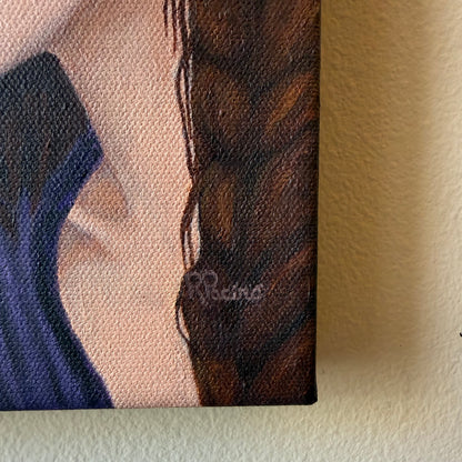 R. Pacino signature on original acrylic painting Raven's Offering
