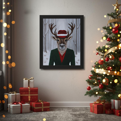 Roxy Reindeer’s Winter Crown – Framed Print by Roberta Pacino