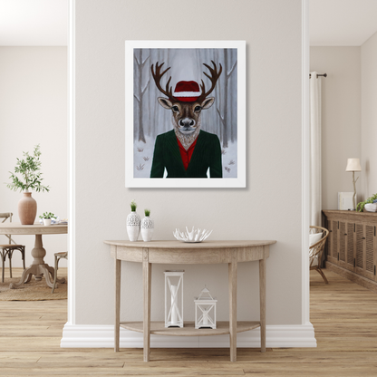 Roxy Reindeer’s Winter Crown – Framed Print by Roberta Pacino