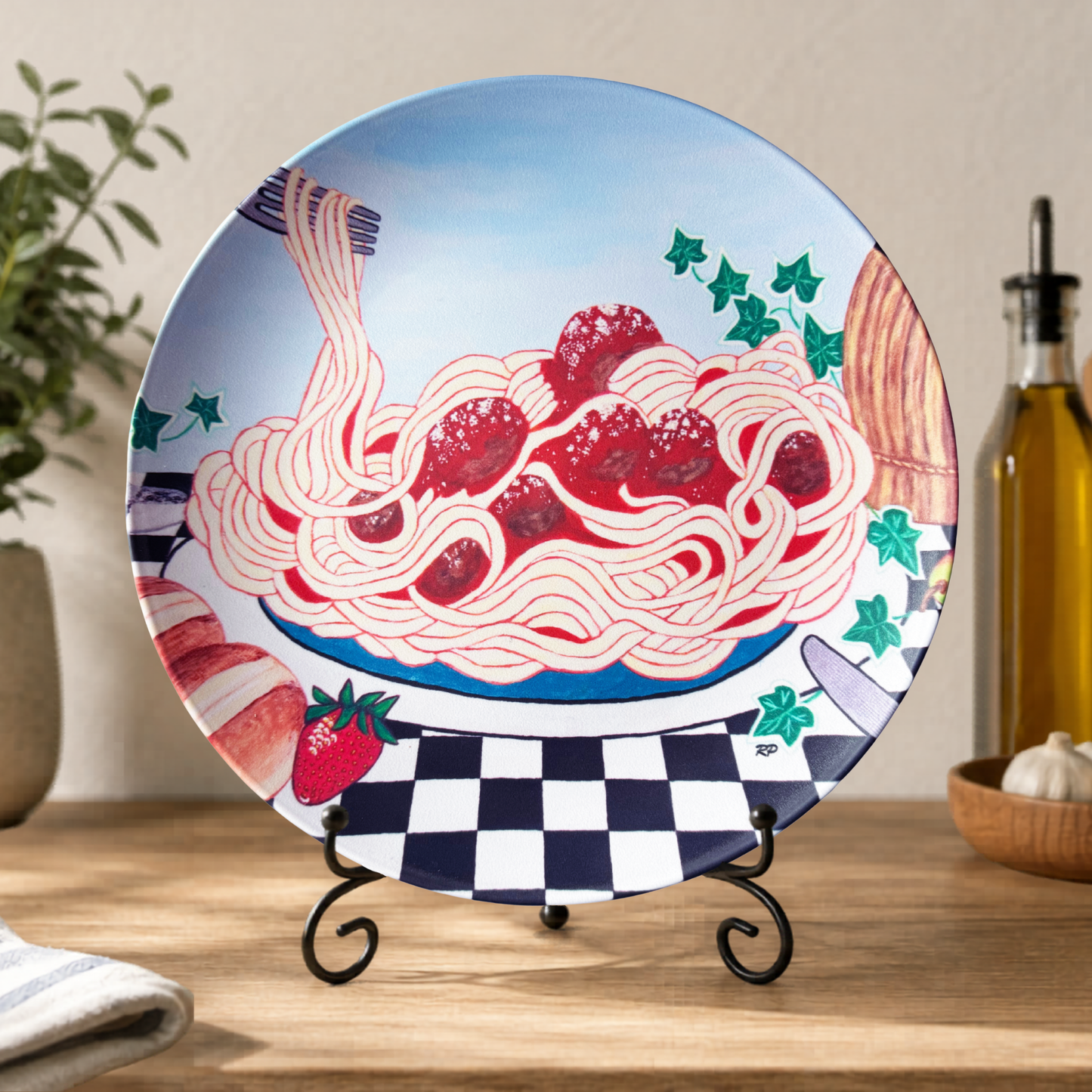 Sicilian Comfort – Dinner Plate, Original Art by Roberta Pacino