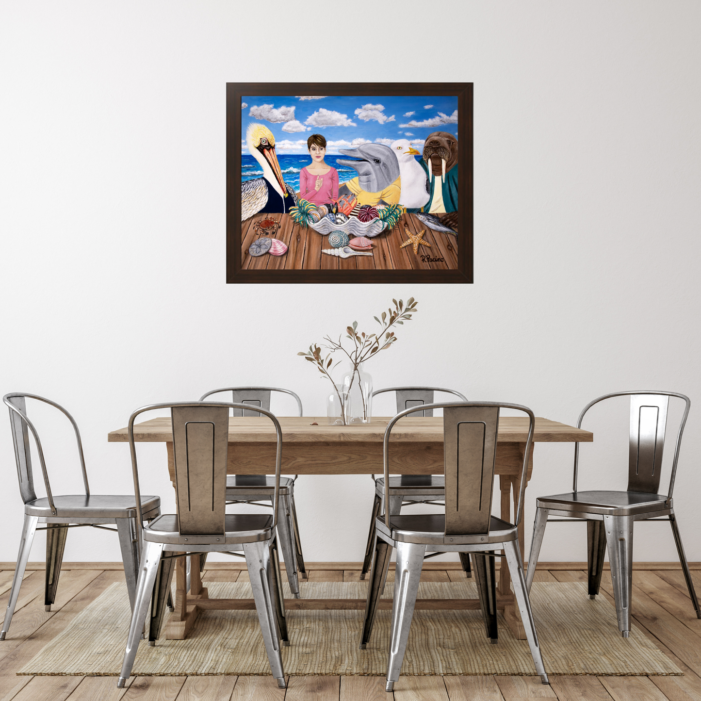 Ocean Wildlife Framed Print – Seaside Snacks by Roberta Pacino