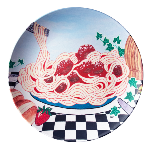 Sicilian Comfort – Dinner Plate, Original Art by Roberta Pacino