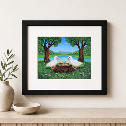 Sunlit Supper Framed Print