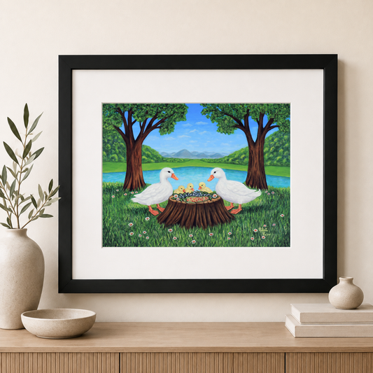 Sunlit Supper Framed Print